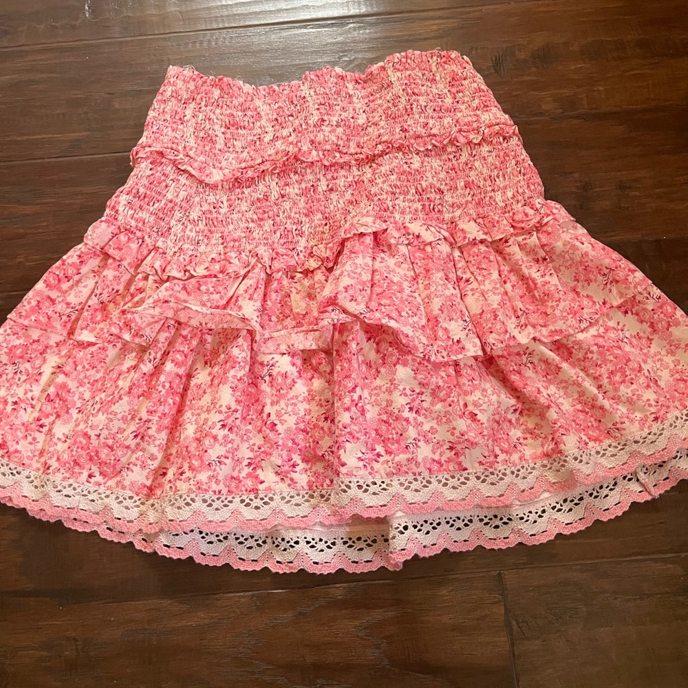 Loveshackfancy Pink Ruffle Skirt